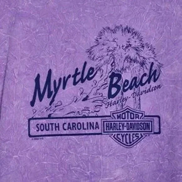 HARLEY DAVIDSON V Neck T Shirt - Myrtle Beach, SC - Purple - Women's XL - Picture 4 of 6
